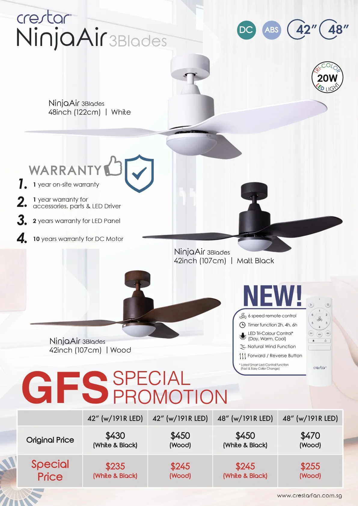 Crestar DC Motor FAN Ninja Air 3 blades Series - Image 7