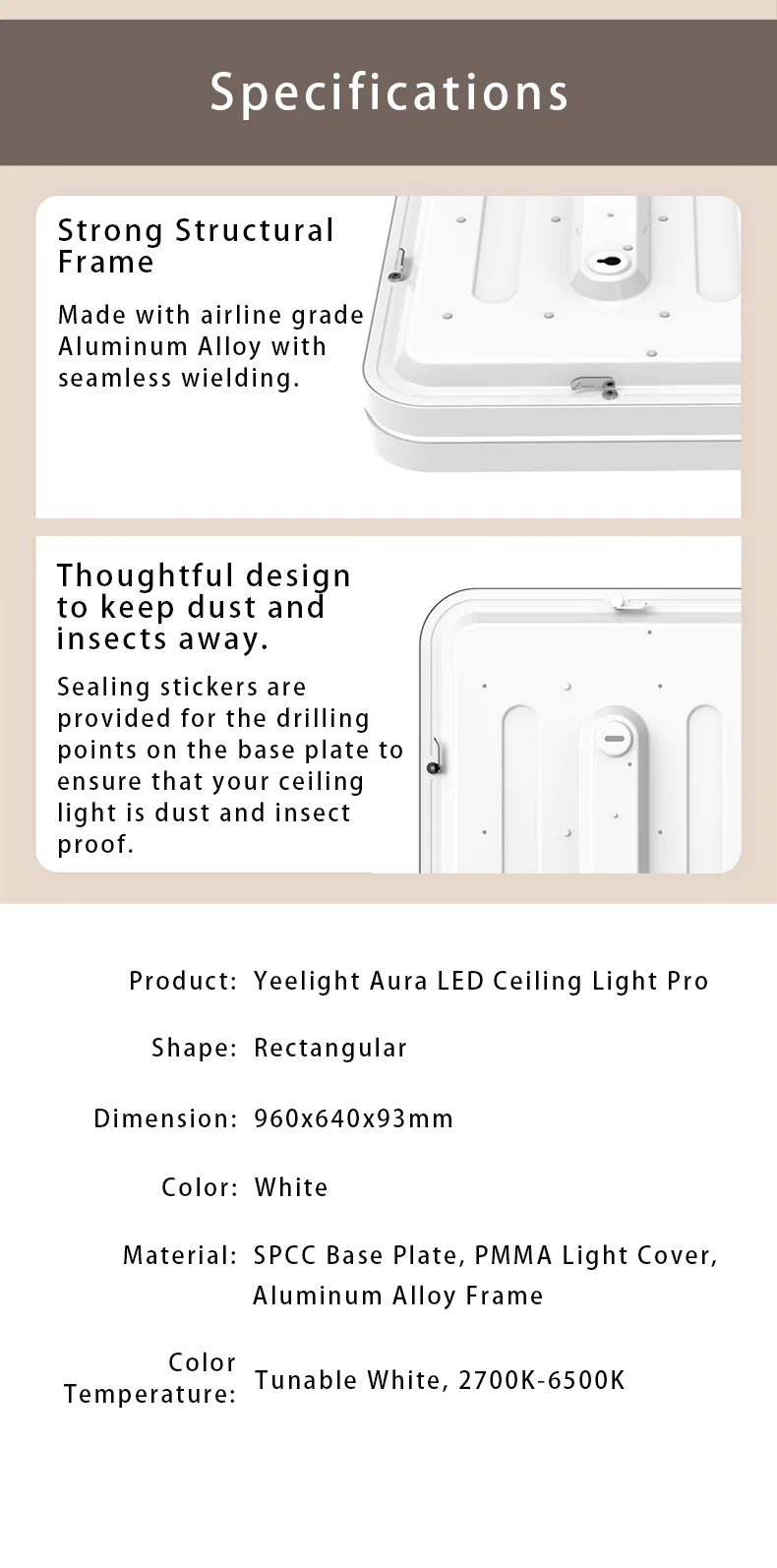 Yeelight AURA LED Ceiling Light PRO (White) - Image 8